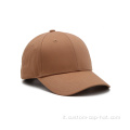 Cappello da baseball a 6 pannelli marrone chiaro